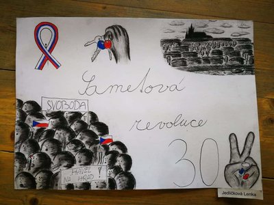 Minivernisáž s rodiči z 8.b k výročí Sametové revoluce